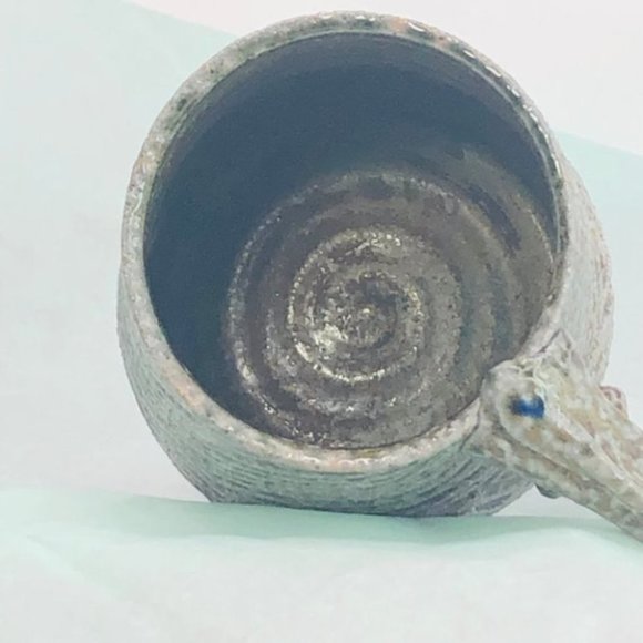 Wheel thrown  Handmade Fully Carved Mug, The Carved Represent Finger Prints - Picture 9 of 10